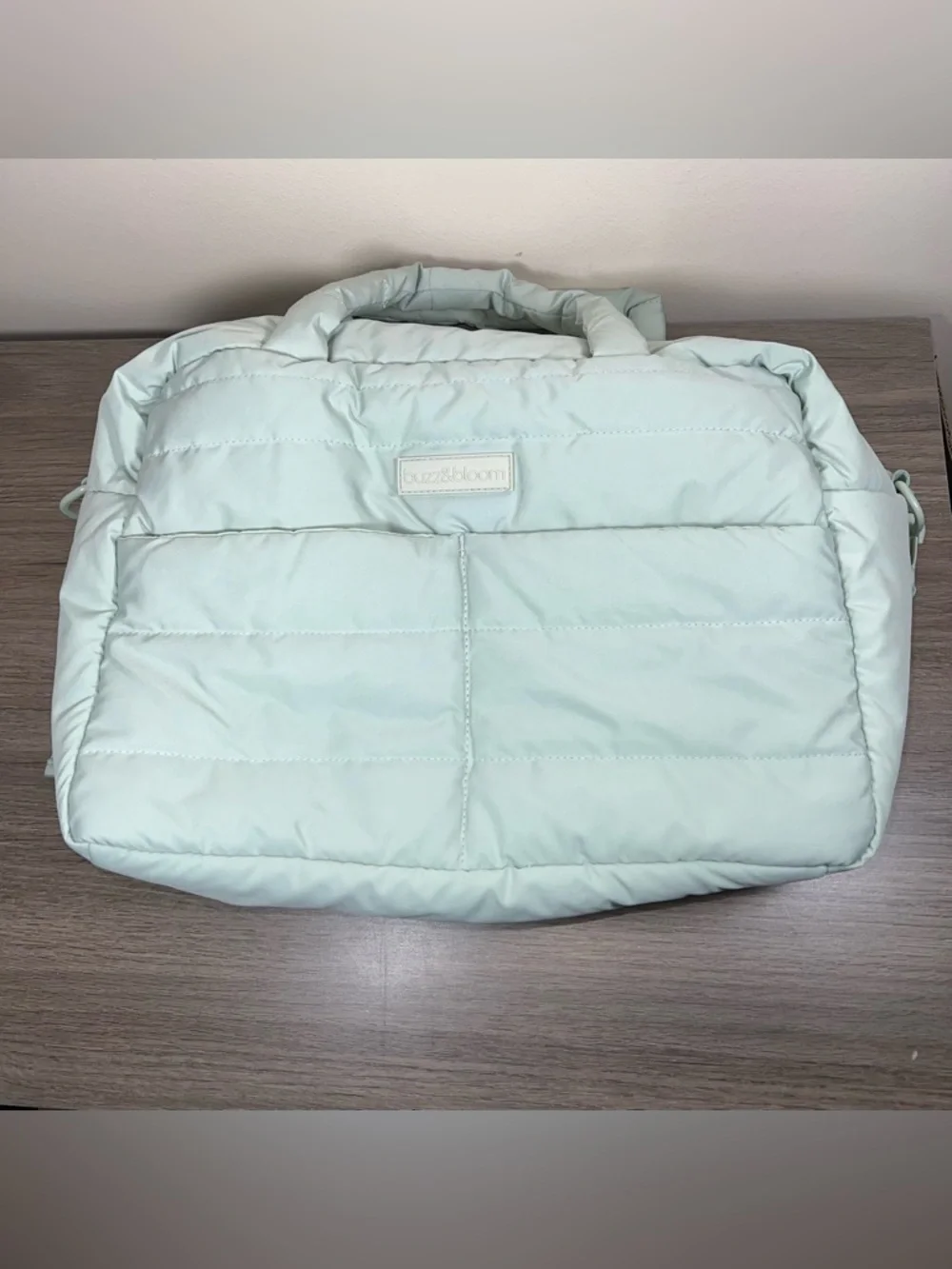 Buzz & Bloom Mint Sage Green Diaper Bag Tote